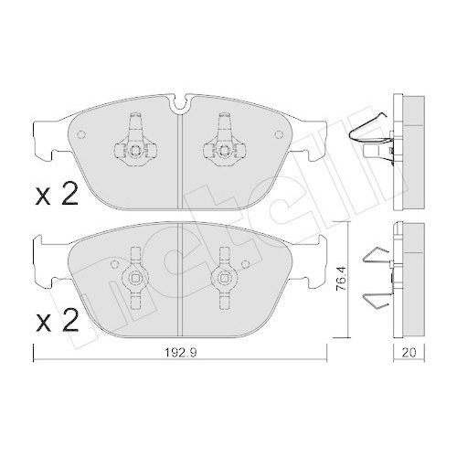 Bremsbelagsatz Scheibenbremse Metelli 22-0954-0 f&uuml;r Audi Vorderachse