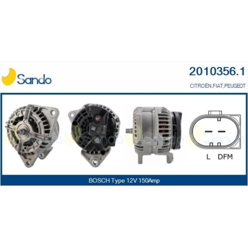 Generator Sando 2010356.1 f&uuml;r Fiat