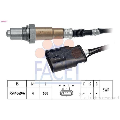 Lambdasonde Facet 10.8207 Made In Italy - Oe Equivalent für Chrysler Fiat Ford