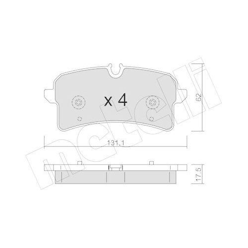 Bremsbelagsatz Scheibenbremse Metelli 22-1261-0 f&uuml;r Porsche Hinterachse