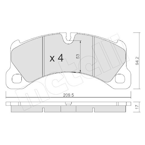 Brake Pad Set Disc Brake Metelli 22-0956-0 for Porsche VW Front Axle