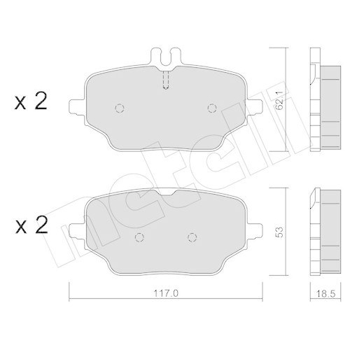 Bremsbelagsatz Scheibenbremse Metelli 22-1273-0 f&uuml;r Mercedes Benz Mercedes Benz