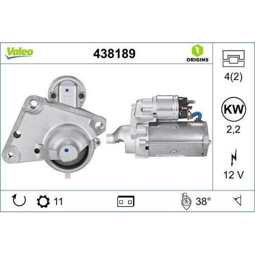 Starter Valeo 438189 Valeo Origins New Oe Technologie f&uuml;r Citro&euml;n Opel Peugeot