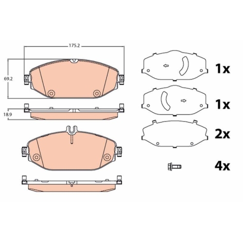 Bremsbelagsatz Scheibenbremse Trw GDB2097 f&uuml;r Mercedes Benz Mercedes Benz
