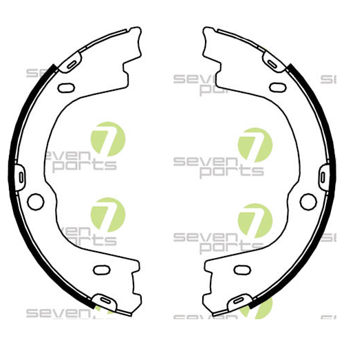 Bremsbackensatz Feststellbremse 7 Seven Parts SVG10903 f&uuml;r Hinterachse