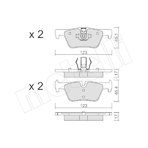 Bremsbelagsatz Scheibenbremse Metelli 22-0962-0 für Bmw Hinterachse