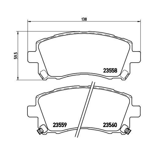 Bremsbelagsatz Scheibenbremse Brembo P78010 Prime Line f&uuml;r Mitsubishi Nissan