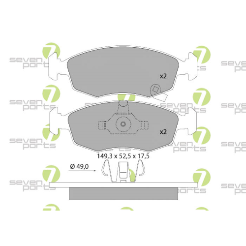 Bremsbelagsatz Scheibenbremse 7 Seven Parts SVP27290 f&uuml;r Chrysler Fiat Lancia