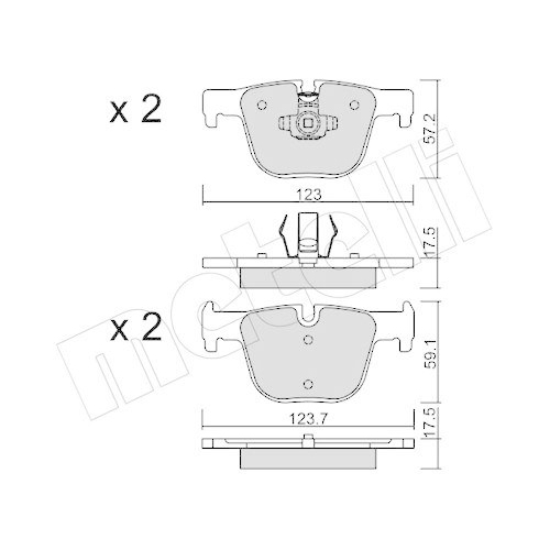 Bremsbelagsatz Scheibenbremse Metelli 22-0963-0 f&uuml;r Bmw Hinterachse