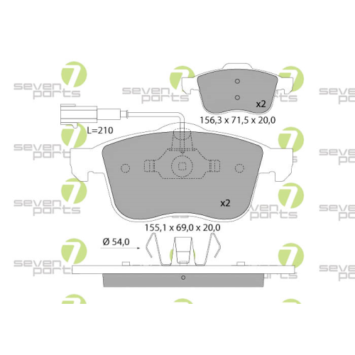 Bremsbelagsatz Scheibenbremse 7 Seven Parts SVP23771 f&uuml;r Alfa Romeo