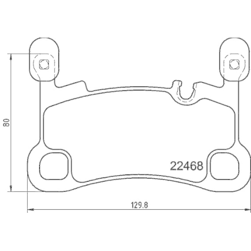 Bremsbelagsatz Scheibenbremse Hella 8DB 355 039-111 f&uuml;r Porsche Amc Hinterachse