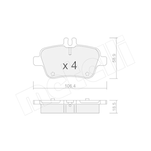 Bremsbelagsatz Scheibenbremse Metelli 22-0966-0 für Mercedes Benz Mercedes Benz