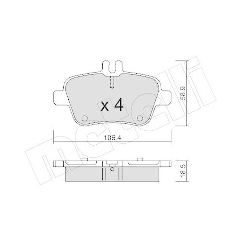 Bremsbelagsatz Scheibenbremse Metelli 22-0966-0 für Mercedes Benz Mercedes Benz