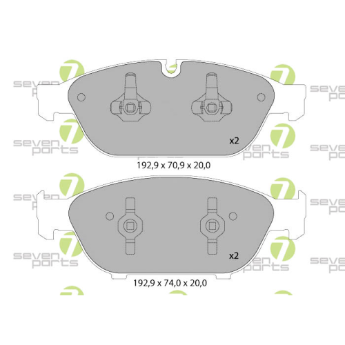 Bremsbelagsatz Scheibenbremse 7 Seven Parts SVP27330 f&uuml;r Audi Seat Skoda Vag VW
