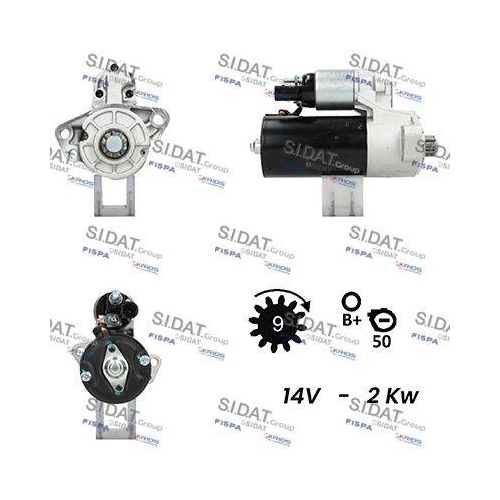 Starter Sidat S12BH0252A2 f&uuml;r Audi Seat Skoda VW Vag