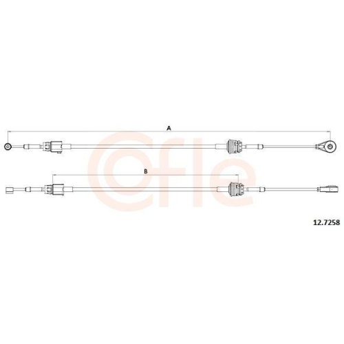 Seilzug Schaltgetriebe Cofle 12.7258 f&uuml;r Alfa Romeo Fiat Opel