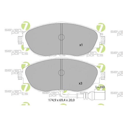 Bremsbelagsatz Scheibenbremse 7 Seven Parts SVP27340 f&uuml;r Audi Seat Skoda Vag VW