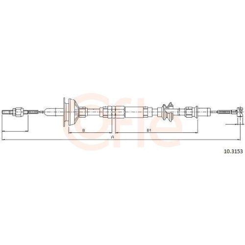 Cable Pull Clutch Control Cofle 10.3153 for Seat Vag VW