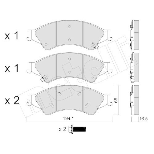 Bremsbelagsatz Scheibenbremse Metelli 22-0971-0 f&uuml;r Ford Mazda VW Vorderachse