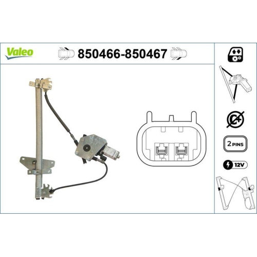 Fensterheber Valeo 850466 f&uuml;r Volvo Vorne Links