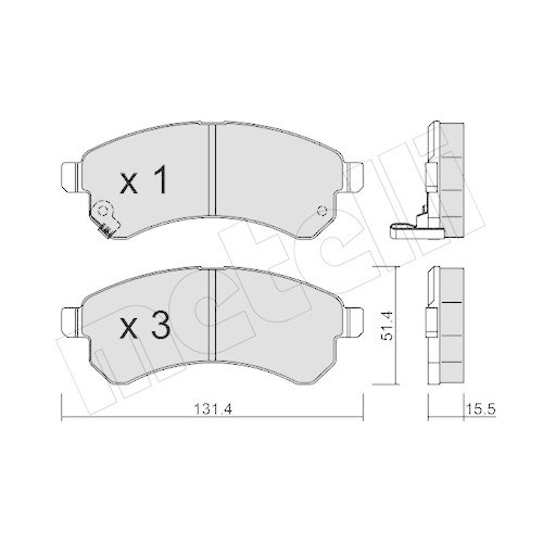 Bremsbelagsatz Scheibenbremse Metelli 22-0931-0 f&uuml;r Tata