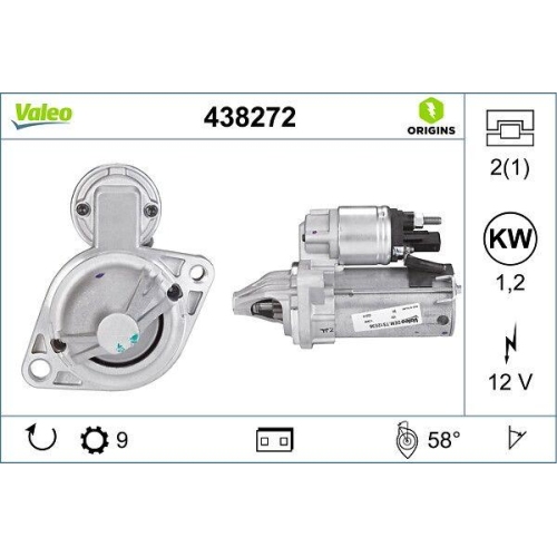 Starter Valeo 438272 Valeo Origins New Oe Technology for Bmw Bmw (brilliance)