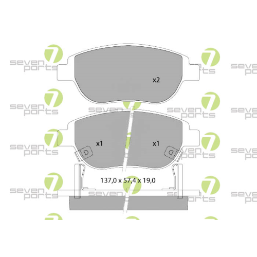 Bremsbelagsatz Scheibenbremse 7 Seven Parts SVP24131 f&uuml;r Fiat Opel