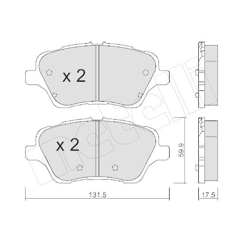 Bremsbelagsatz Scheibenbremse Metelli 22-0976-0 f&uuml;r Ford Vorderachse