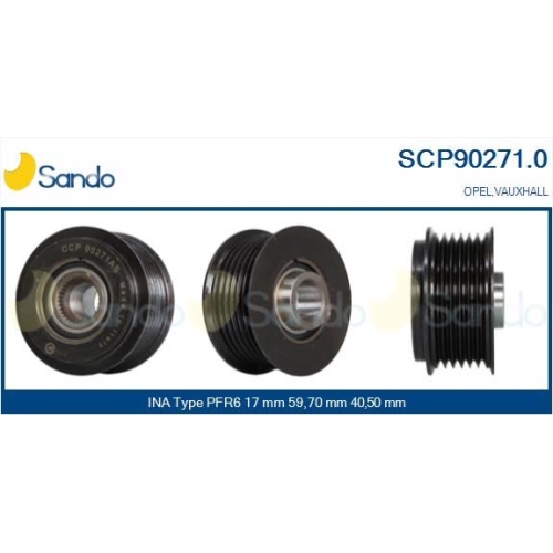 Riemenscheibe Generator Sando SCP90271.0 f&uuml;r Opel General Motors Ika