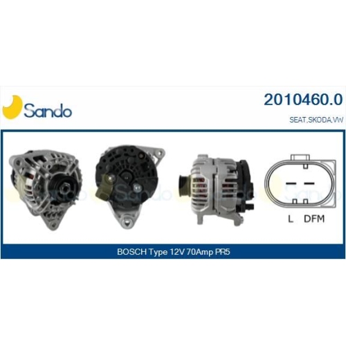 Generator Sando 2010460.0 f&uuml;r Skoda Vag