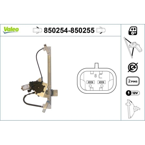 Fensterheber Valeo 850254 f&uuml;r Smart Vorne Links