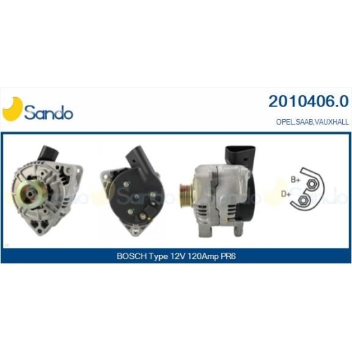 Generator Sando 2010406.0 f&uuml;r Opel Saab Scania Vauxhall