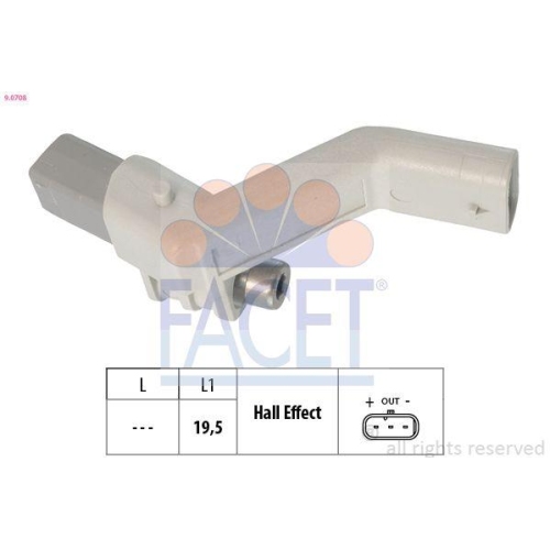 Impulsgeber Kurbelwelle Facet 9.0708 Oe Equivalent f&uuml;r Audi Ford Seat Skoda VW