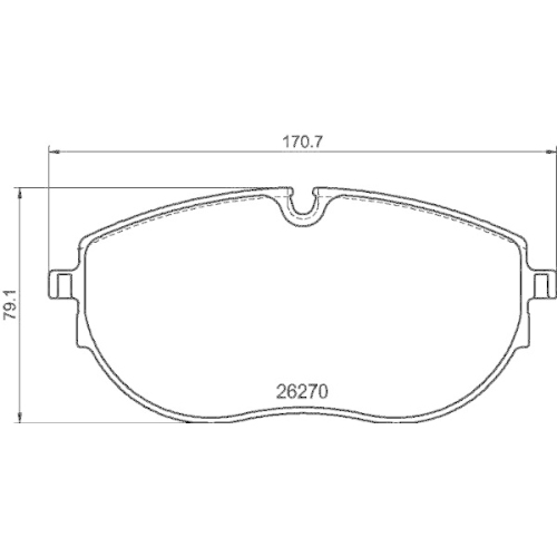 Bremsbelagsatz Scheibenbremse Hella 8DB 355 040-891 f&uuml;r VW Amc Vorderachse