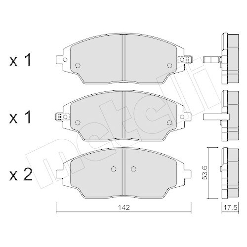 Bremsbelagsatz Scheibenbremse Metelli 22-1008-0 für Chevrolet Vorderachse