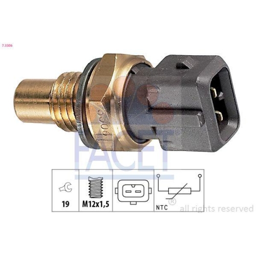 Sensor Öltemperatur Facet 7.3306 Made In Italy - Oe Equivalent für Smart