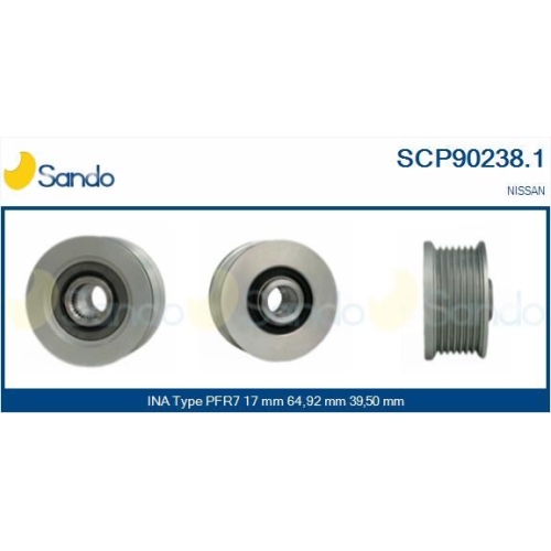 Riemenscheibe Generator Sando SCP90238.1 f&uuml;r Mitsubishi Nissan Ika