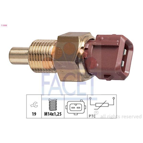 Sensor K&uuml;hlmitteltemperatur Facet 7.3308 Made In Italy - Oe Equivalent f&uuml;r Fiat