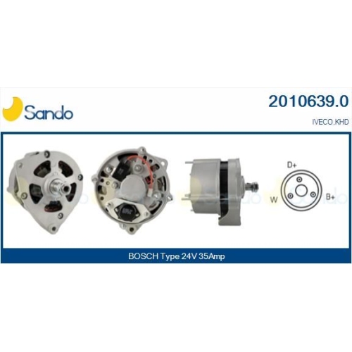 Generator Sando 2010639.0 f&uuml;r Iveco Khd Case Ih Deutz