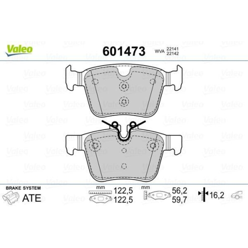 Bremsbelagsatz Scheibenbremse Valeo 601473 f&uuml;r Jaguar Volvo Land Rover Polestar