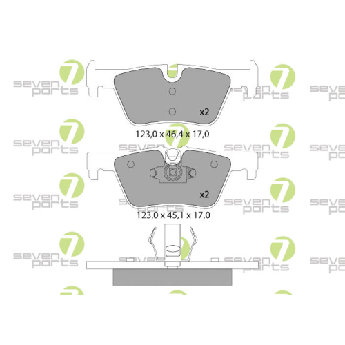 Bremsbelagsatz Scheibenbremse 7 Seven Parts SVP27430 f&uuml;r Bmw Mini 1. Hinterachse