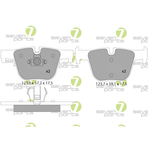Bremsbelagsatz Scheibenbremse 7 Seven Parts SVP27440 f&uuml;r Bmw Mini 1. Hinterachse