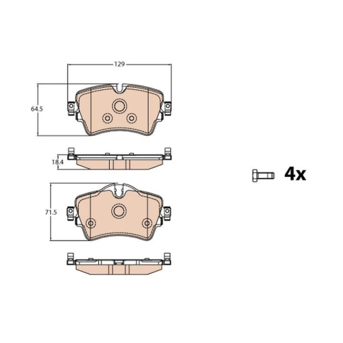 Bremsbelagsatz Scheibenbremse Trw GDB2087 f&uuml;r Mini Bmw Vorderachse