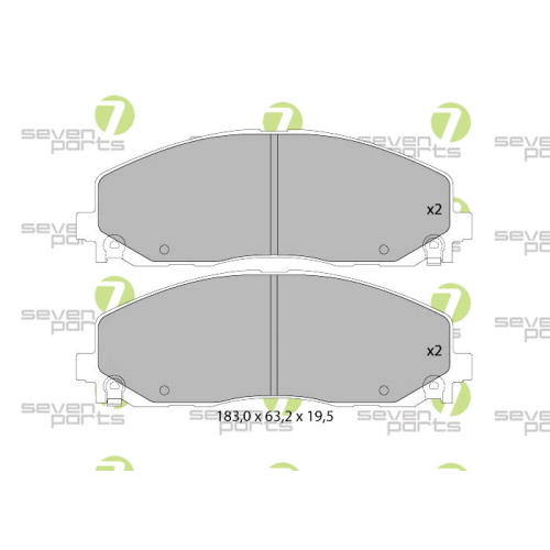 Bremsbelagsatz Scheibenbremse 7 Seven Parts SVP27480 f&uuml;r Chrysler Fiat Lancia