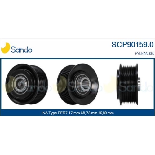 Riemenscheibe Generator Sando SCP90159.0 f&uuml;r Hyundai Kia Ika