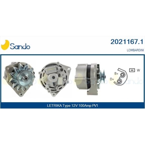 Generator Sando 2021167.1 f&uuml;r Lombardini