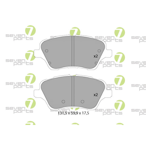 Bremsbelagsatz Scheibenbremse 7 Seven Parts SVP27510 f&uuml;r Ford 1. Vorderachse