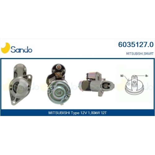 Starter Sando 6035127.0 f&uuml;r Mercedes Benz Mercedes Benz Mitsubishi Smart
