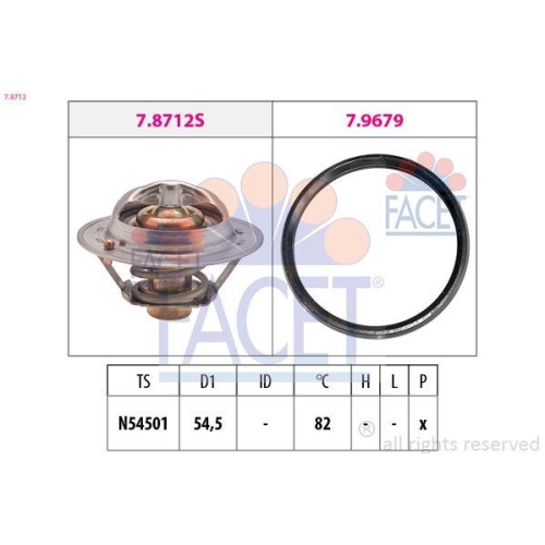 Thermostat K&uuml;hlmittel Facet 7.8712 Made In Italy - Oe Equivalent f&uuml;r Lada Nissan