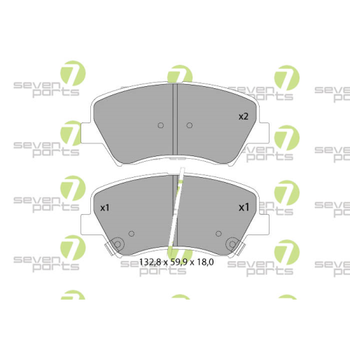 Bremsbelagsatz Scheibenbremse 7 Seven Parts SVP27520 f&uuml;r Hyundai Kia